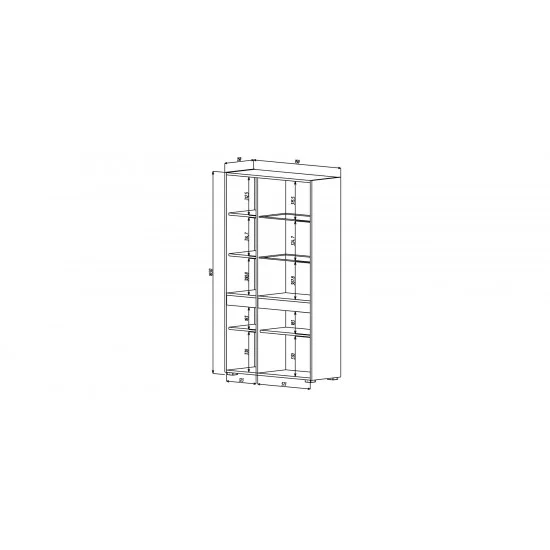 Fusion D Вітрина 2Д низька 165х95 см Дуб скельний + слонова кістка 3